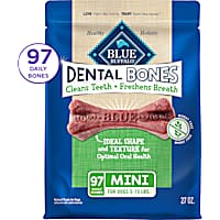 Blue Buffalo Dental Bones Mini Natural Dental Chew Dog Treats Value Pack