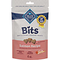 Blue Buffalo Bits Enhanced with DHA, Salmon Recipe Made with Natural Ingredients Soft Dog Treats for Training