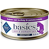 Blue Buffalo Blue Basics Skin & Stomach Care Natural Adult Grain Free Indoor Turkey Adult Pate Wet Cat Food