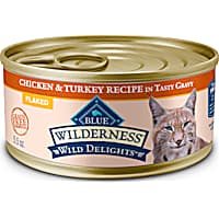 Blue Buffalo Wilderness Wild Delights Flaked Chicken & Turkey in Tasty Gravy Natural Wet Food for Cats