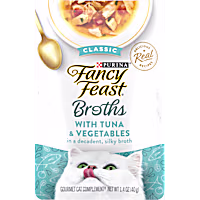 Fancy Feast Lickable Classic Complement Tuna and Vegetable Broth Wet Cat Food Topper
