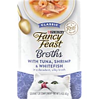 Fancy Feast Broths with Tuna, Shrimp & Whitefish Wet Cat Food Complement