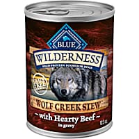 Blue Buffalo Wilderness Hearty Beef in Gravy Wolf Creek Stew Wet Dog Food