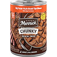 Merrick Grain Free Chunky Big Texas Steak Tips Dinner Canned Dog Food