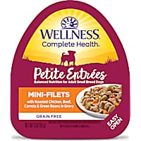 Wellness Complete Health Petite Entrees Mini-Filets Roasted Chicken, Beef, Carrots & Green Beans in Gravy Wet Dog Food
