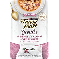 Fancy Feast Lickable Classic Complement With Wild Salmon and Vegetables Wet Cat Food Broth Topper