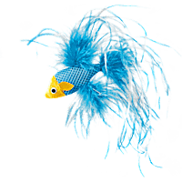 Leaps & Bounds Feathered Fish Cat Toy with Catnip