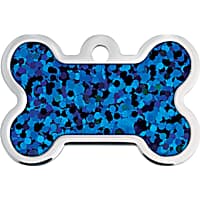 Quick-Tag Chrome Bone Personalized Engraved Pet ID Tag, Small