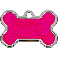 Quick-Tag Hologram Bone Personalized Engraved Pet ID Tag