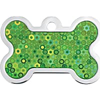 Quick-Tag Green Hologram Bone Personalized Engraved Pet ID Tag, Large