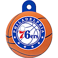 Quick-Tag Philadelphia 76ers NBA Circle Personalized Engraved Pet ID Tag, Large