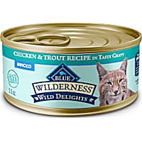 Blue Buffalo Blue Wilderness Wild Delights Adult Minced Chicken & Trout Recipe Wet Cat Food