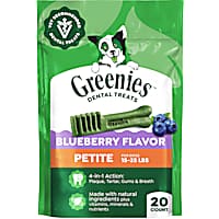 Greenies Blueberry Flavor Petite Size Adult Natural Dental Dog Treats