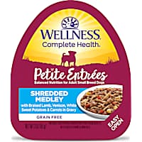 Wellness Petite Entrees Shredded Medley Braised Lamb, Venison, White Sweet Potatoes & Carrots Wet Dog Food