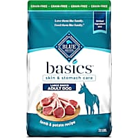 Blue Buffalo Basics Skin & Stomach Care, Limited Ingredient, Lamb & Potato Large Breed Grain-Free Dry Dog Food
