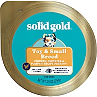 Solid Gold Mighty Mini Toy Small Breed Grain Free Chicken, Chickenpea & Pumkin Recipe in Gravy Wet Dog Food