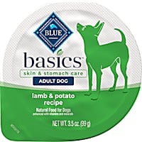 Blue Buffalo Blue Basics Skin & Stomach Care Natural Adult Grain Free Lamb Recipe Small Breed Wet Dog Food