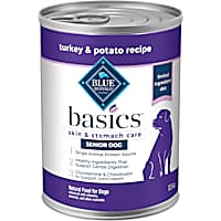 Blue Buffalo Blue Basics Skin & Stomach Care Grain Free Natural Turkey Recipe Senior Wet Dog Food