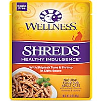 Wellness Healthy Indulgence Natural Grain Free Shreds with Tuna & Shrimp in Light Sauce Wet Cat Food