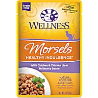 Wellness Healthy Indulgence Grain Free Morsels w/Chicken & Chicken Liver in Sauce Wet Cat Food