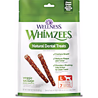 Whimzees by Wellness Veggie Sausage Natural Grain Free Large Dental Chews for Dogs