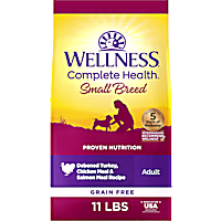 Wellness Complete Health Grain Free Small Breed Deboned Turkey, Chicken Meal & Salmon Meal Recipe Dry Dog Food