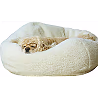 Carolina Pet Company White Sherpa Puff Ball Dog Bed