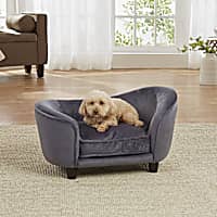 Enchanted Home Pet Dark Grey Ultra Plush Snuggle Pet Sofa