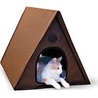 K&H Chocoloate Outdoor Heated A-Frame Cat Bed