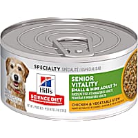 Hill's Science Diet Adult 7+ Senior Vitality Small, Mini Chicken & Vegetable Stew Canned Dog Food