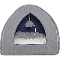 Harmony Hooded Igloo Cat Bed in Grey