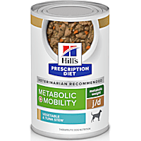Hill's Prescription Diet Metabolic + Mobility, Weight + Joint Vegetable & Tuna Stew Canned Dog Food