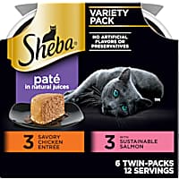 Sheba Perfect Portions Chicken & Salmon Flavor Wet Cat Food Pate Variety Pack
