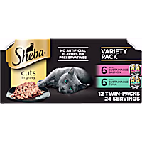Sheba Perfect Portions Salmon & Tuna Flavor Wet Cat Food Cuts in Gravy Variety Pack
