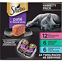 Sheba Perfect Portions Salmon, Tender Whitefish & Tuna Wet Cat Food Pate Variety Pack