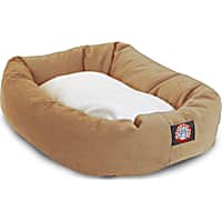 Majestic Pet Khaki & Sherpa Bagel Dog Bed