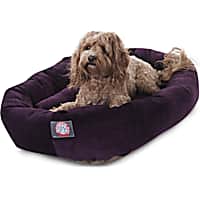Majestic Pet Aubergine Villa Collection Micro-Velvet Bagel Dog Bed