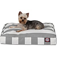 Majestic Pet Gray Vertical Stripe Shredded Memory Foam Rectangle Dog Bed