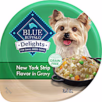 Blue Buffalo Delights NY Strip Flavor in Gravy Small Breed Natural Wet Dog Food