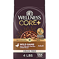 Wellness CORE+ Grain Free Wild Game Duck, Lamb, Wild Boar & Rabbit with Freeze Dried Pieces Recipe Dry Dog Food