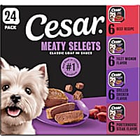 Cesar Classic Loaf in Sauce Beef, Steak, and Chicken Adult Wet Dog Food Variety Pack