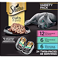 Sheba variety pack Cuts in Grvy Grmt Slmn, Signature Tuna, Delicate Whtfsh & Tuna Grain Free Wet Cat Food
