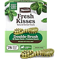 Merrick Fresh Kisses Double-Brush Dental Dog Treats With Mint Breath Strips For Toy Breeds