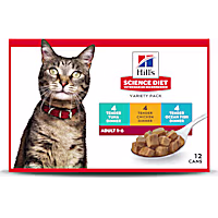 Hill's Science Diet Adult Tender Dinner Chicken, Tuna and Ocean Fish Canned Wet Cat Food Variety Pack