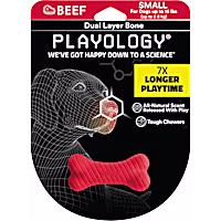 Playology Dual Layer Bone Beef Dog Toy