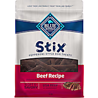 Blue Buffalo Stix Pepperoni-Style Beef Recipe Dog Treats Made with Natural Ingredients