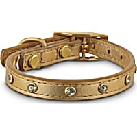 Bond & Co. Jeweled Golden Leather Dog Collar