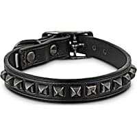 Bond & Co. Studded Black Leather Dog Collar