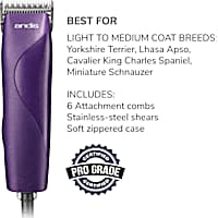 Andis Easy Clip Groom Detachable Blade Clipper Kit, Purple
