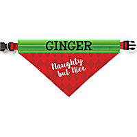 Custom Personalization Solutions Naughty, But Nice Personalized Pet Bandana Collar Cover